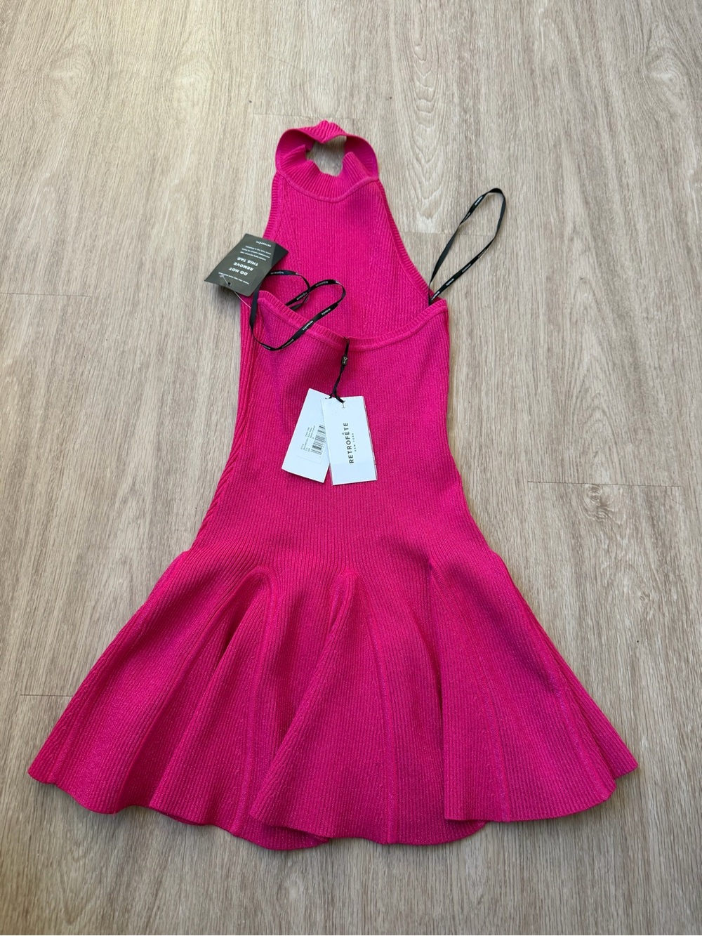 RETROFETE Quinn Knit Dress in metallic fuchsia size M - Picture 4 of 5